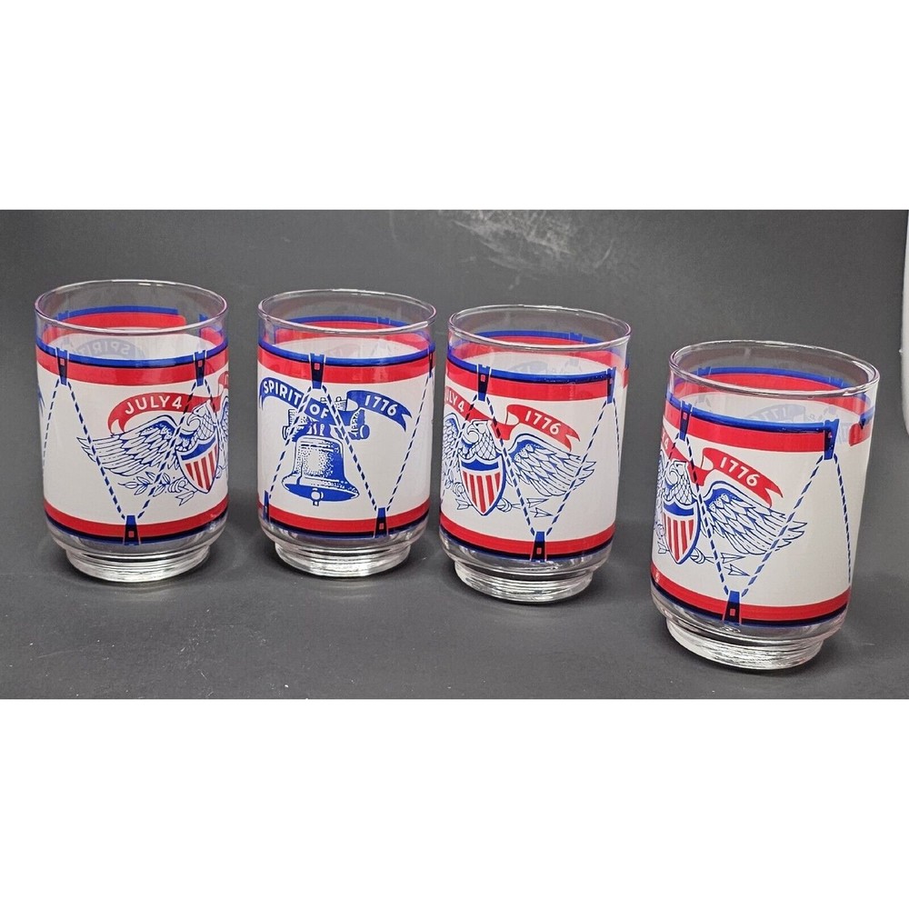 Spirit Of 1776 Glasses Goblets Set Of Four July 4th
